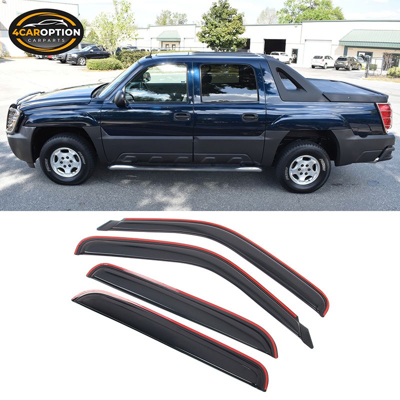 In-Channel Window Visors Fit 01-06 Chevy Silverado GMC Sierra 1500 2500 Crew Cab