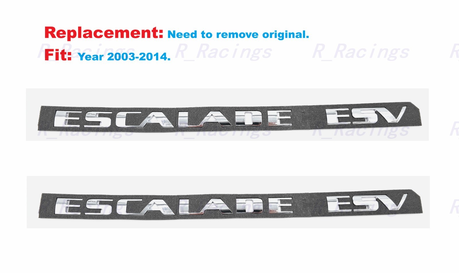 Replacement 2PCS Chrome Side Door Tailgate ESCALADE ESV Emblems Fit 2003-2014