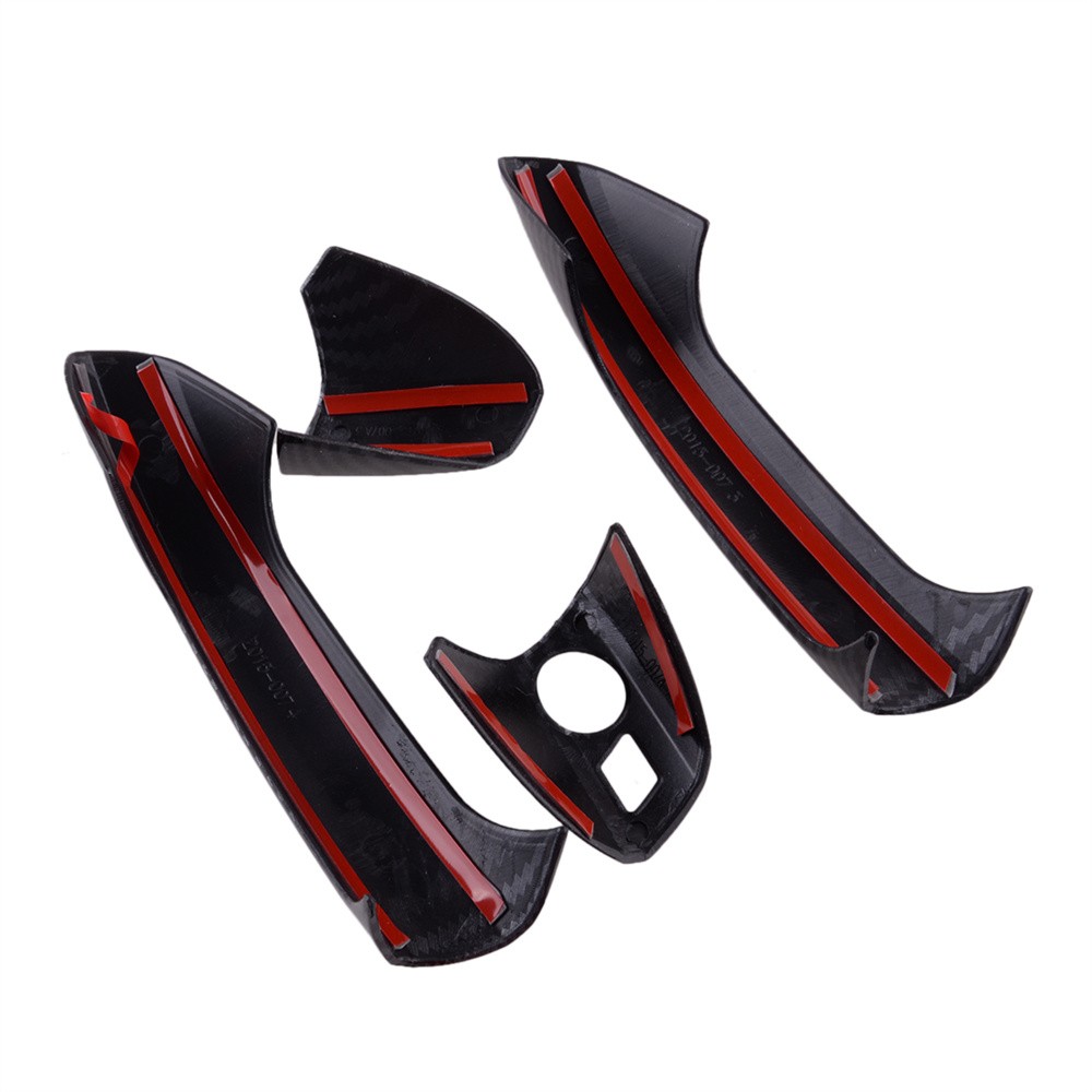 8PCS LHD Outer Door Handle Cover Carbon Fiber Look For 08-15 W204 C300 C63 C250