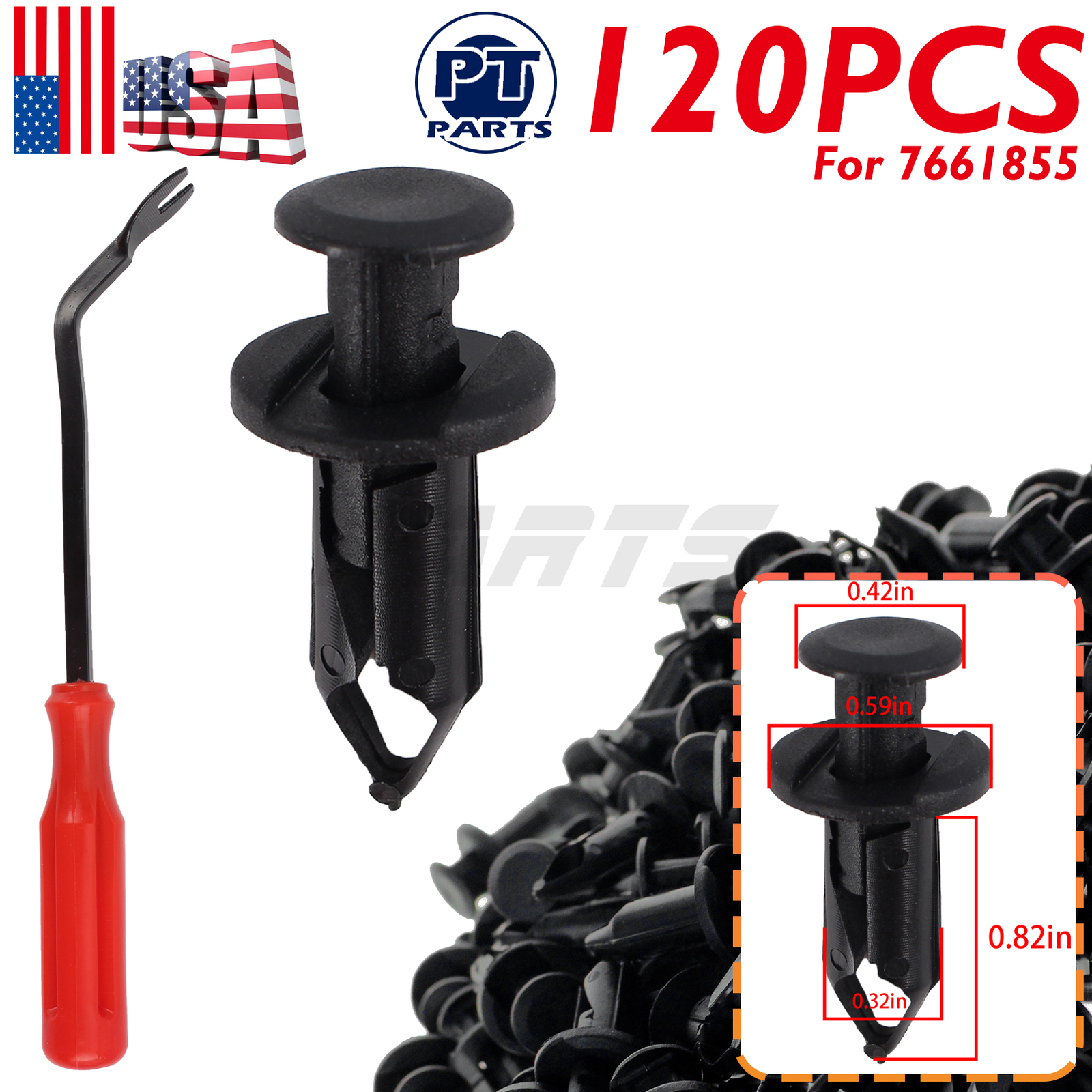 Polaris 7661855 Plastic Fender Clip Body Rivet RZR Ranger 1000 900 850 800 700