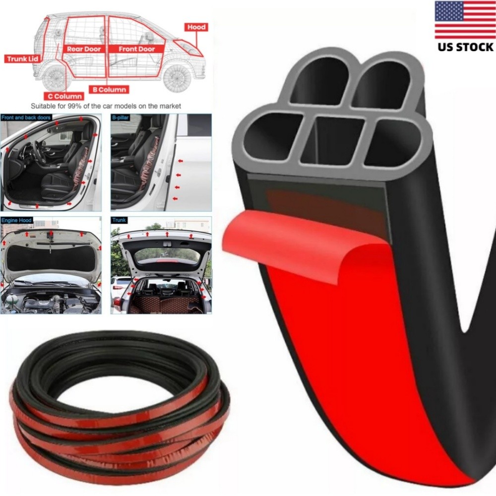 52Ft Car Door Edge Trim Molding Rubber Seal Strip Scratch Protector Guard Decor