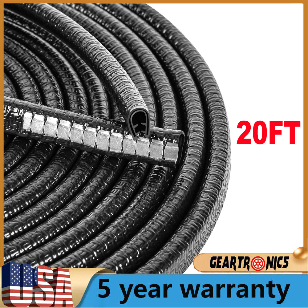 20ft U-Shape Car Door Edge Guard Molding Trim Rubber Edge Strip Premium 6M/20FT