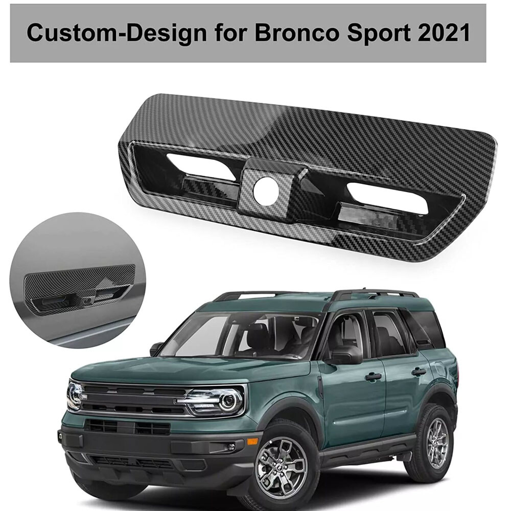 1x Rear Tailgate Door Handle Cover Trim for Ford Bronco Sport 2021+ Carbon Fiber