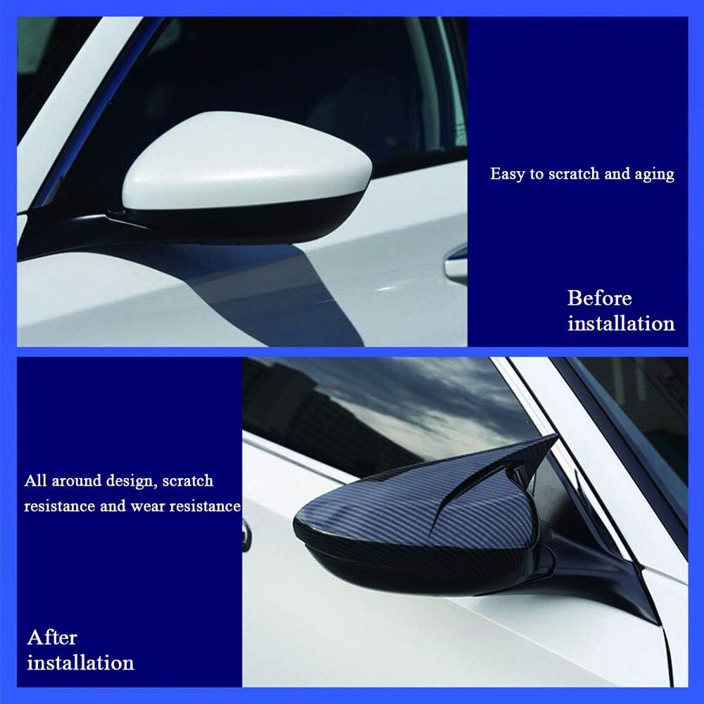2X For Honda Accord 2018-2022 Carbon Fiber Side Door Mirror Cover Cap Horn Style