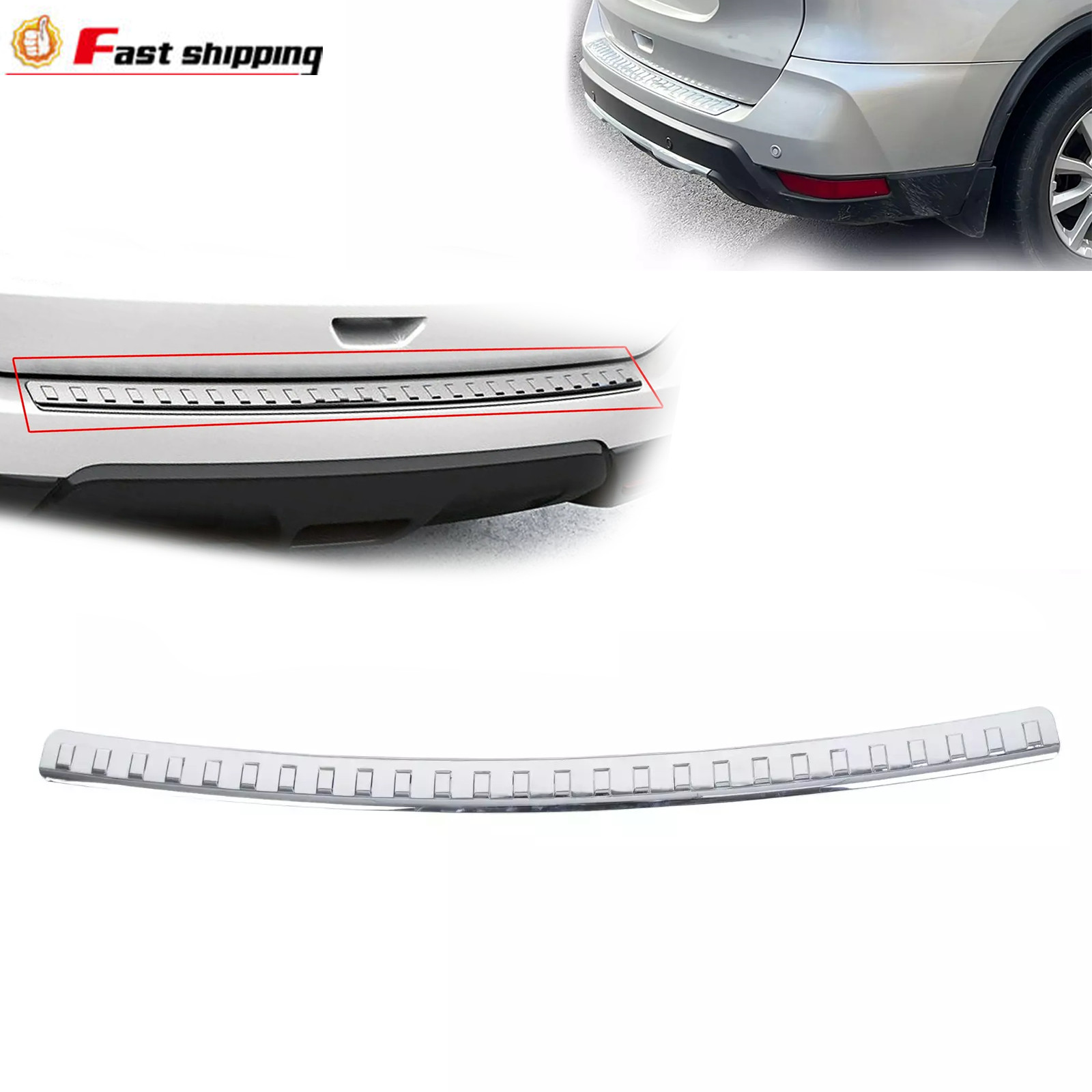 Fit 2014-2020 Nissan Rogue Chrome New Rear Bumper Protector Cover Scratch Exact