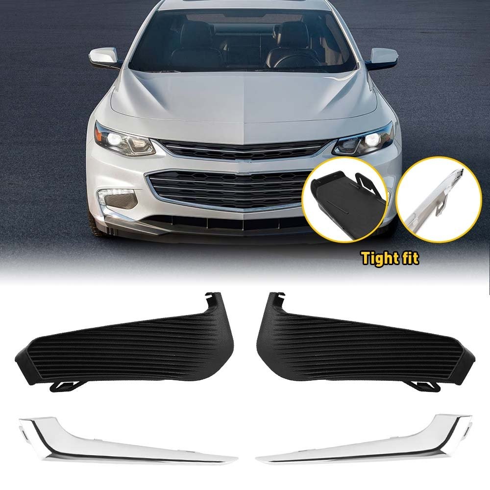 Front Fog Bumper Light Lamp Cover Trim Set Fit 2016 17 18 Chevrolet Malibu USA