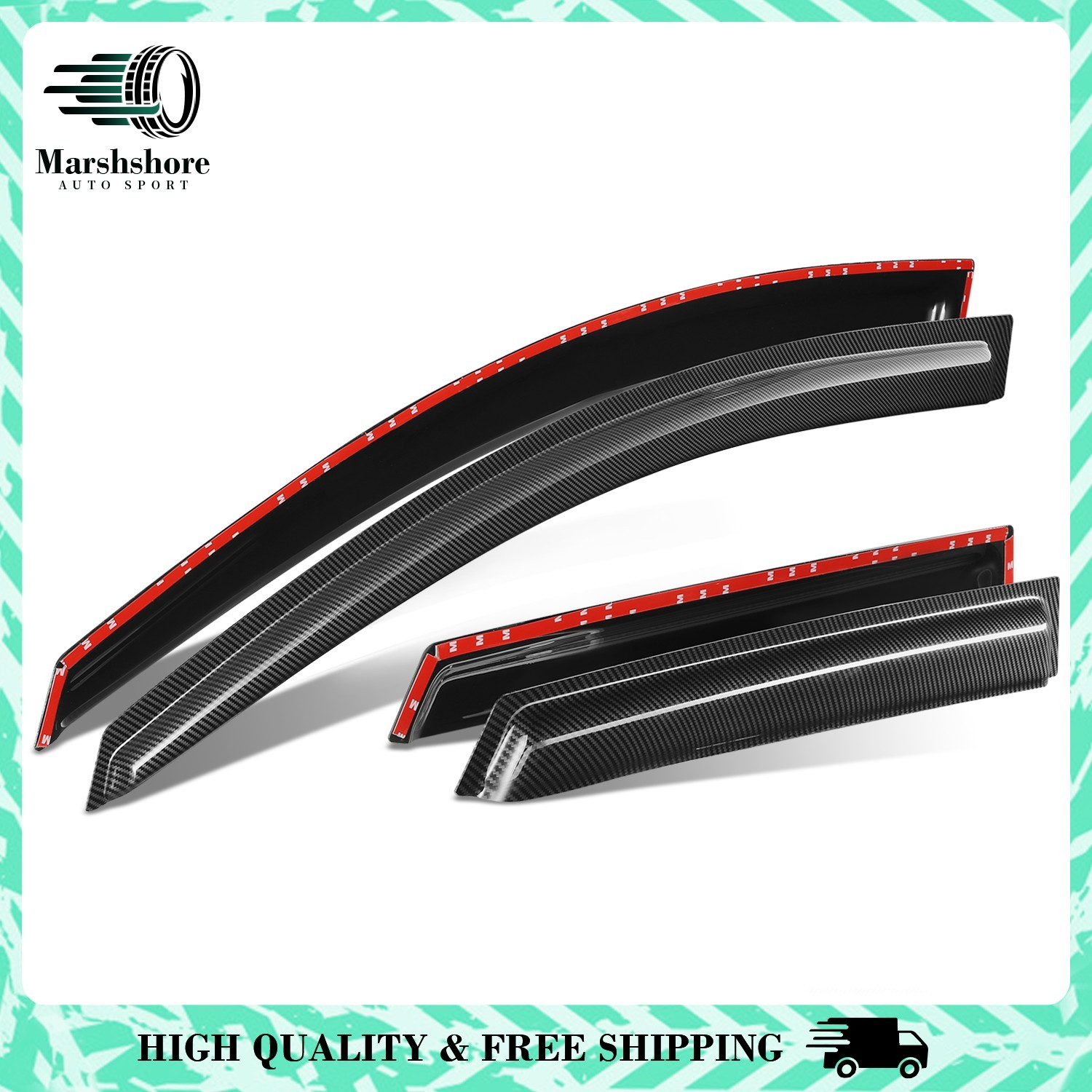 For 10-13 Mazda 3 w/ Hatchback 3M Adhesive Tape 4 Window Visors Sun Rain Guard