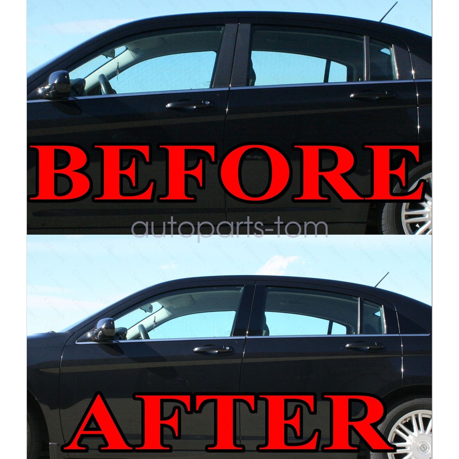 For 2004-2014 Ford F-150 F150 Super Cab Crew Piano Black Pillar Door Post Trim