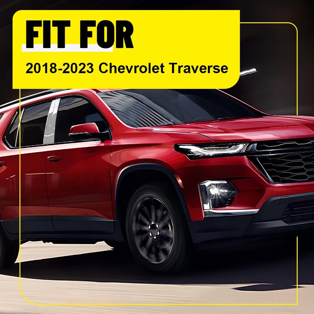 Stainless Steel Chrome Pillar Post Trim fits 2018-2023 Chevrolet Traverse 6-30X