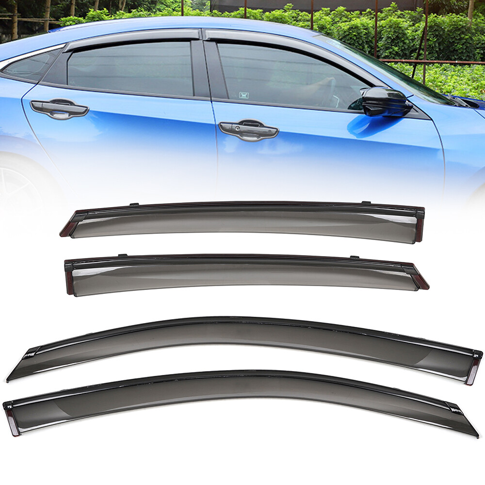 For 2016-2021 Honda Civic Sedan JDM 3D Style Tinted Window Visor Rain Guard
