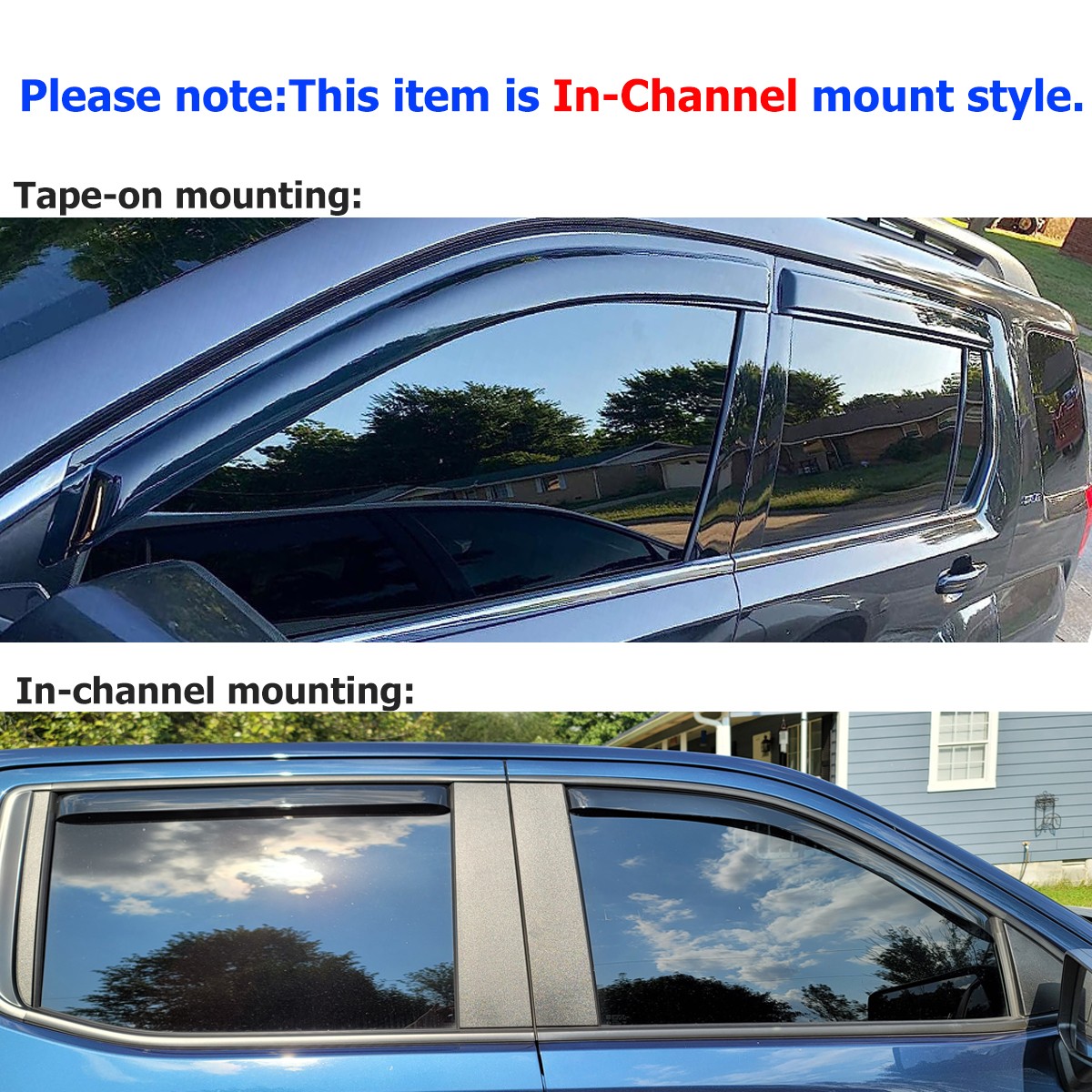 For 1995-2005 GMC Jimmy 2-Doors In-Channel Window Visor Rain Guard Deflector
