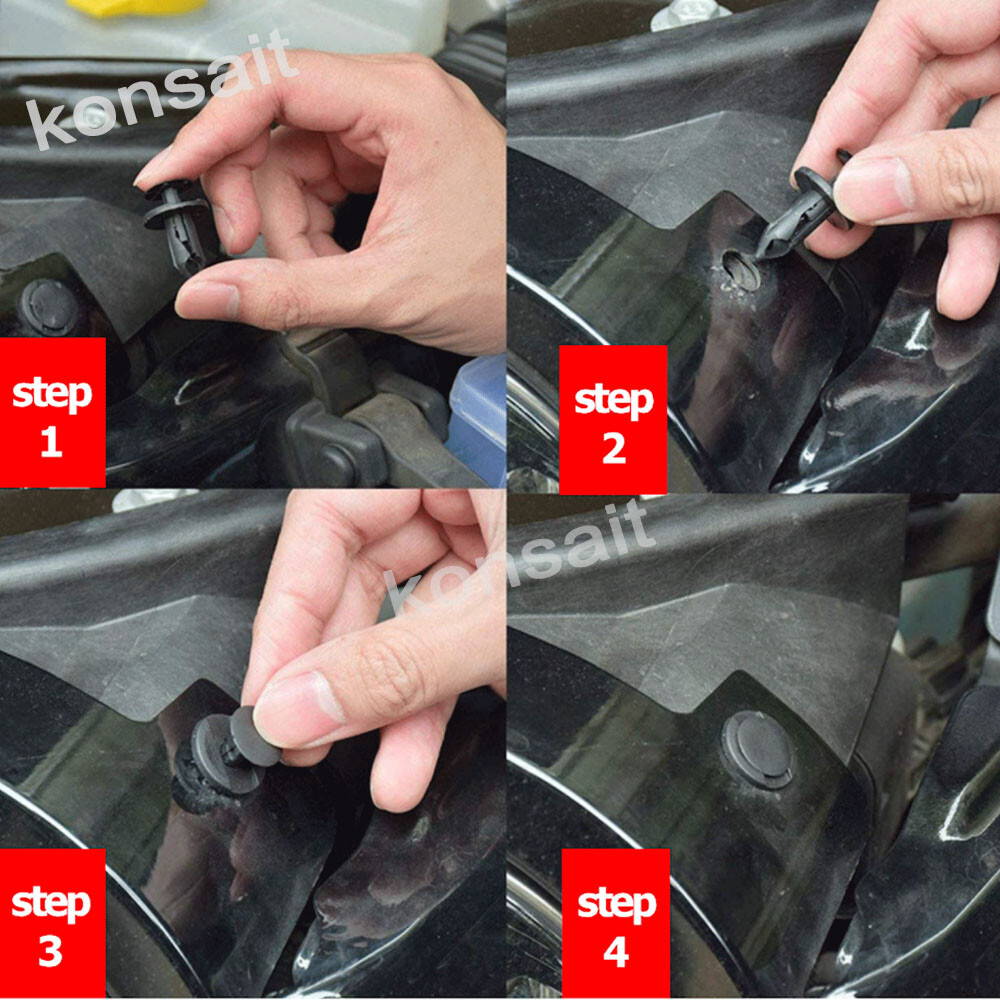 120pcs Nylon Push Type Retainer Clips for 8mm Hole GM 21030249 Chrysler 6503598