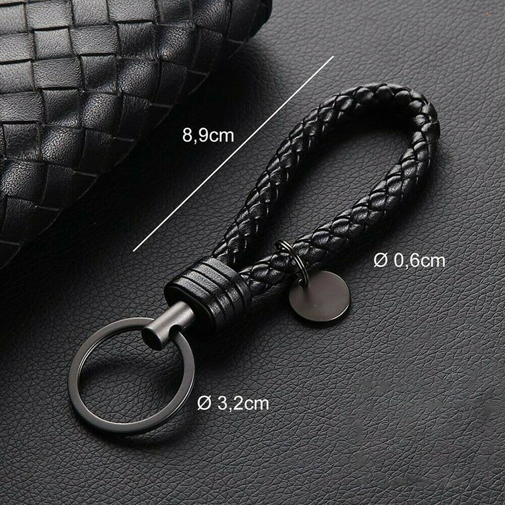 Car Accessories Keychain Leather Rope Strap Weave Keyring Key Chain Multicolor