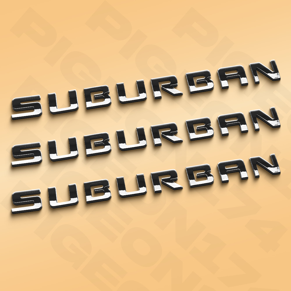 For Chevy Suburban 2007-2020 Accessories Rear Letters Side Emblems Gloss Black
