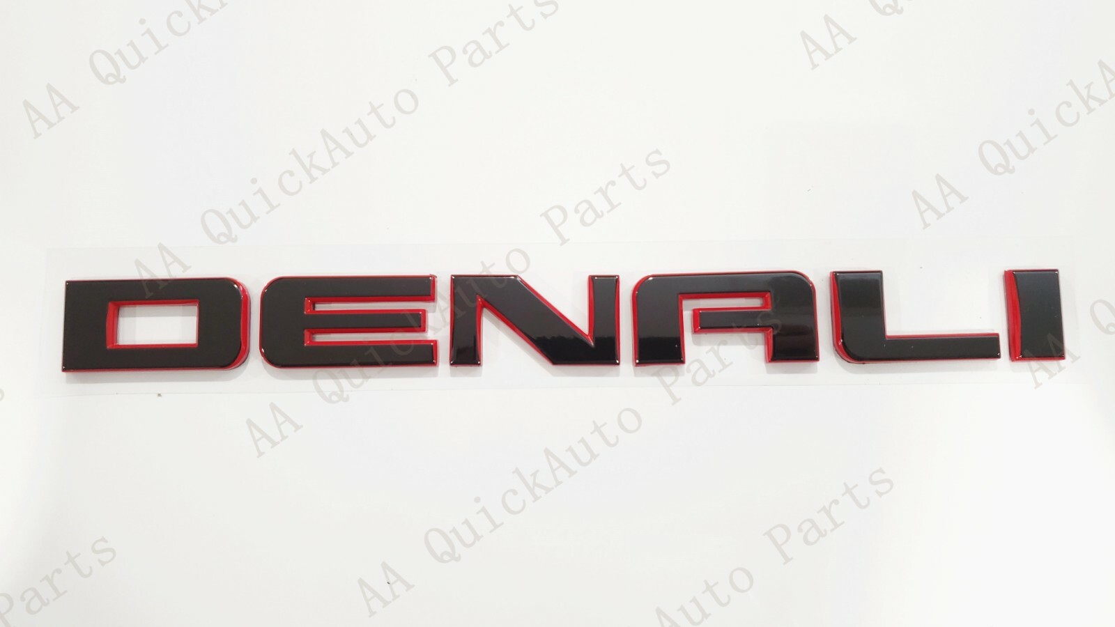 3PCS Set Gloss Black Red Denali Emblems Letters GMC Sierra 1500 2500HD YUKON