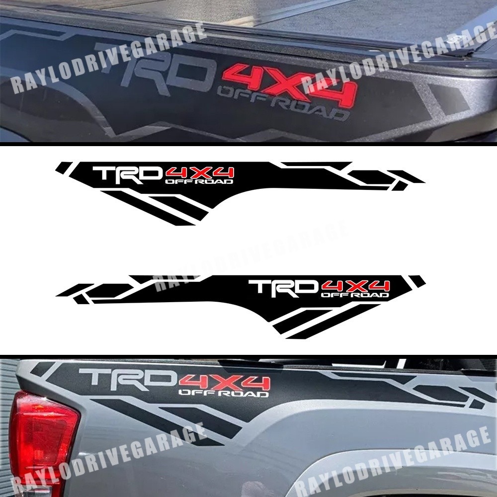 X2 TRD 4×4 Off-road Vinyl Decals for Tacoma Bed Side Sticker Graphics Stripe Kit