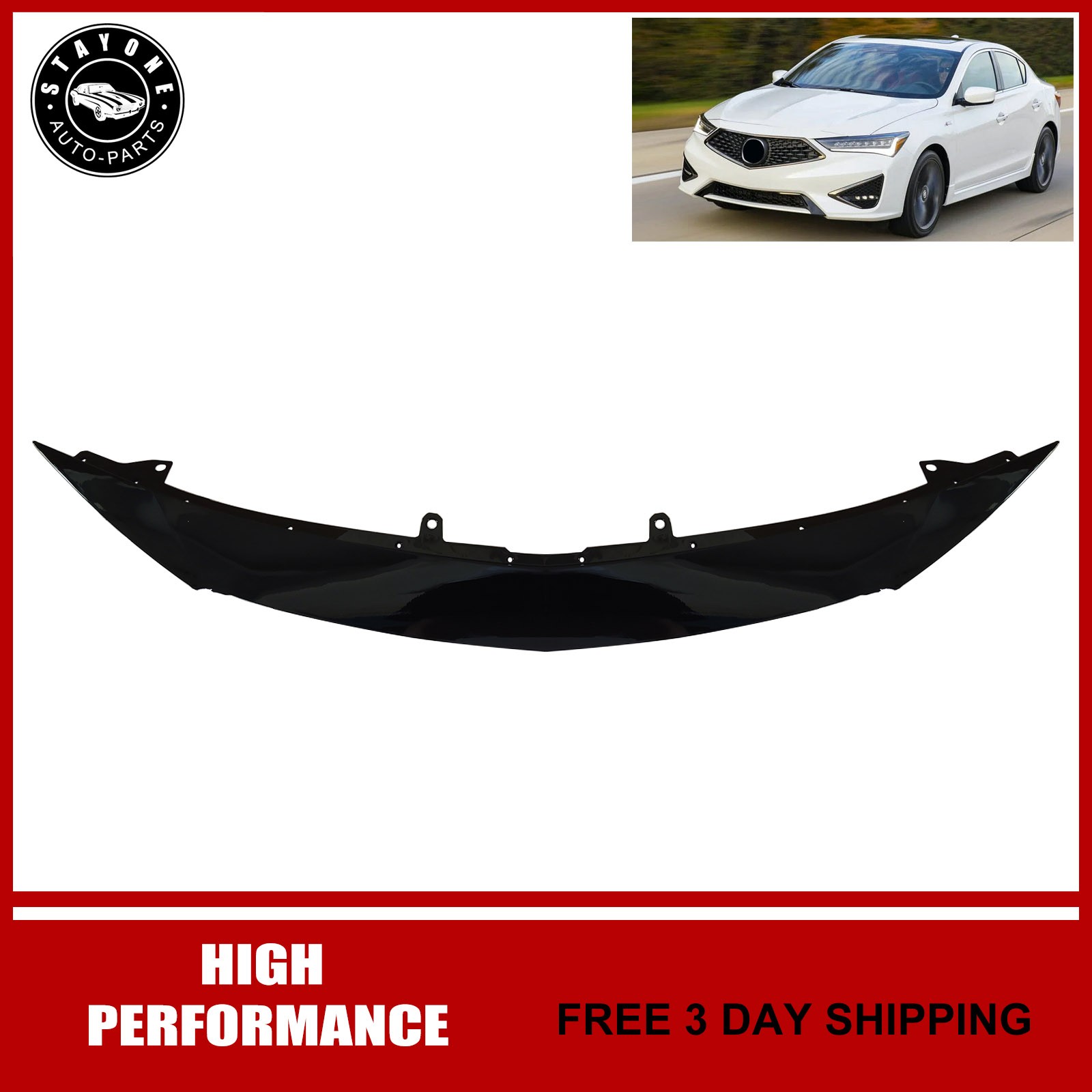 Upper Grille Trim Black 71105T3RA00ZC For 2019-2022 Acura ILX Base Sedan 2.4L