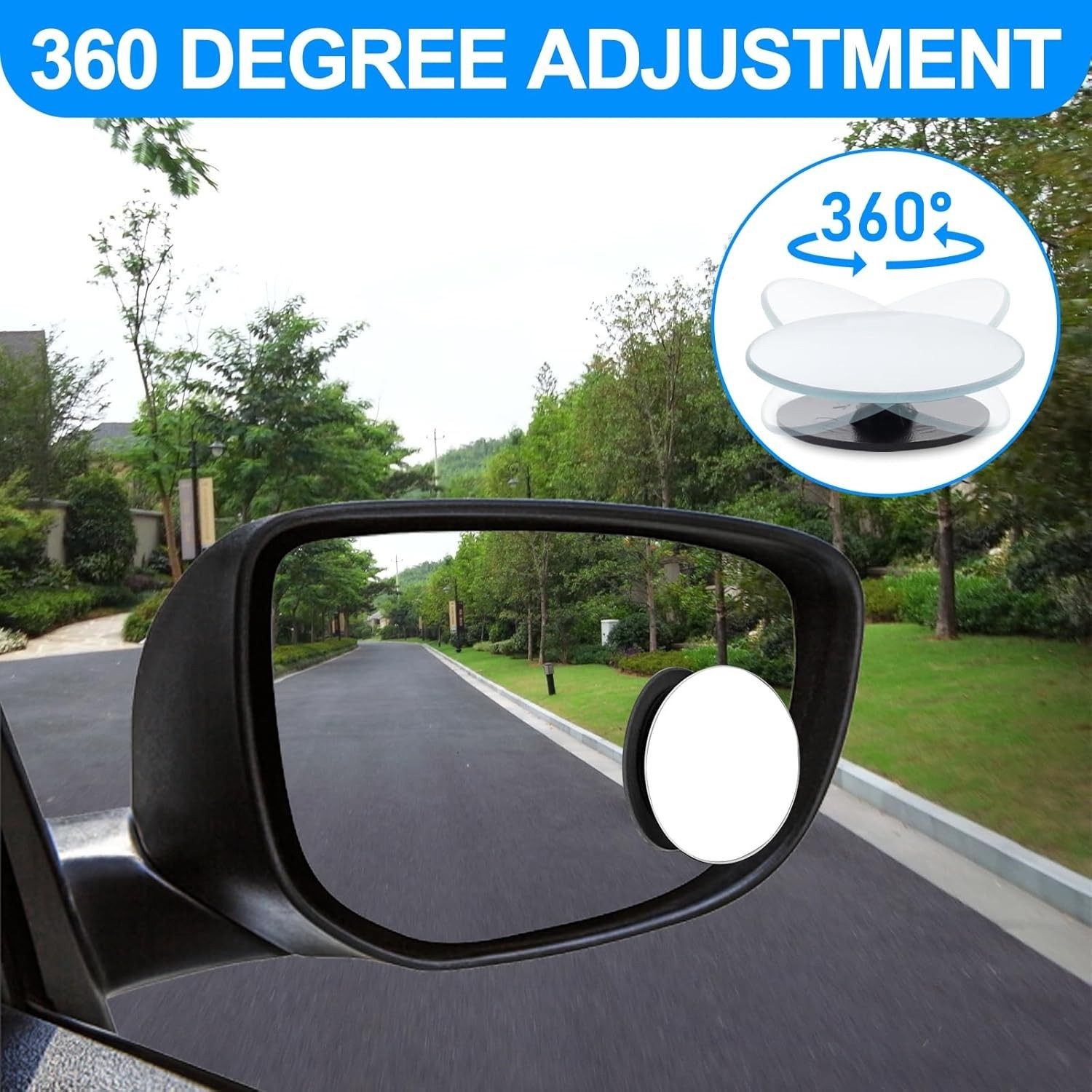 2x Blind Spot Mirror Auto 360° Wide Angle Convex Rear Side View Car Truck SUV US
