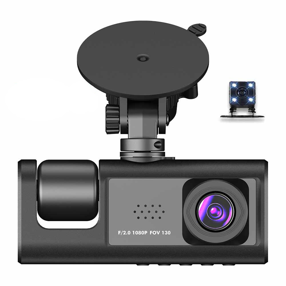 1080P HD Dash Cam Car DVR Video Recorder G-sensor 3 Lens Front And Rear Camera
