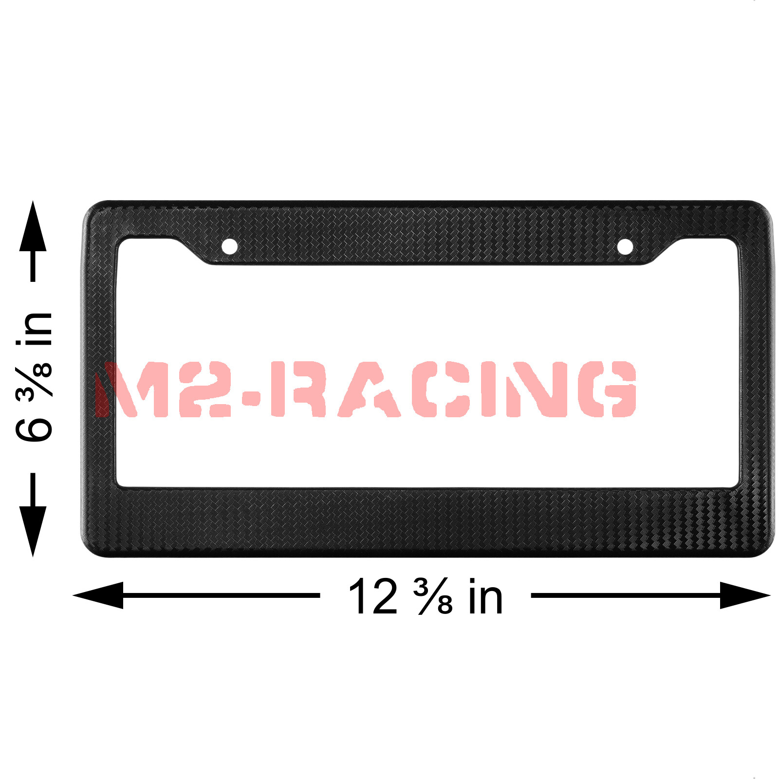 1Pc Plastic Black Carbon Fiber Style License Plate Frames Front & Rear Bracket