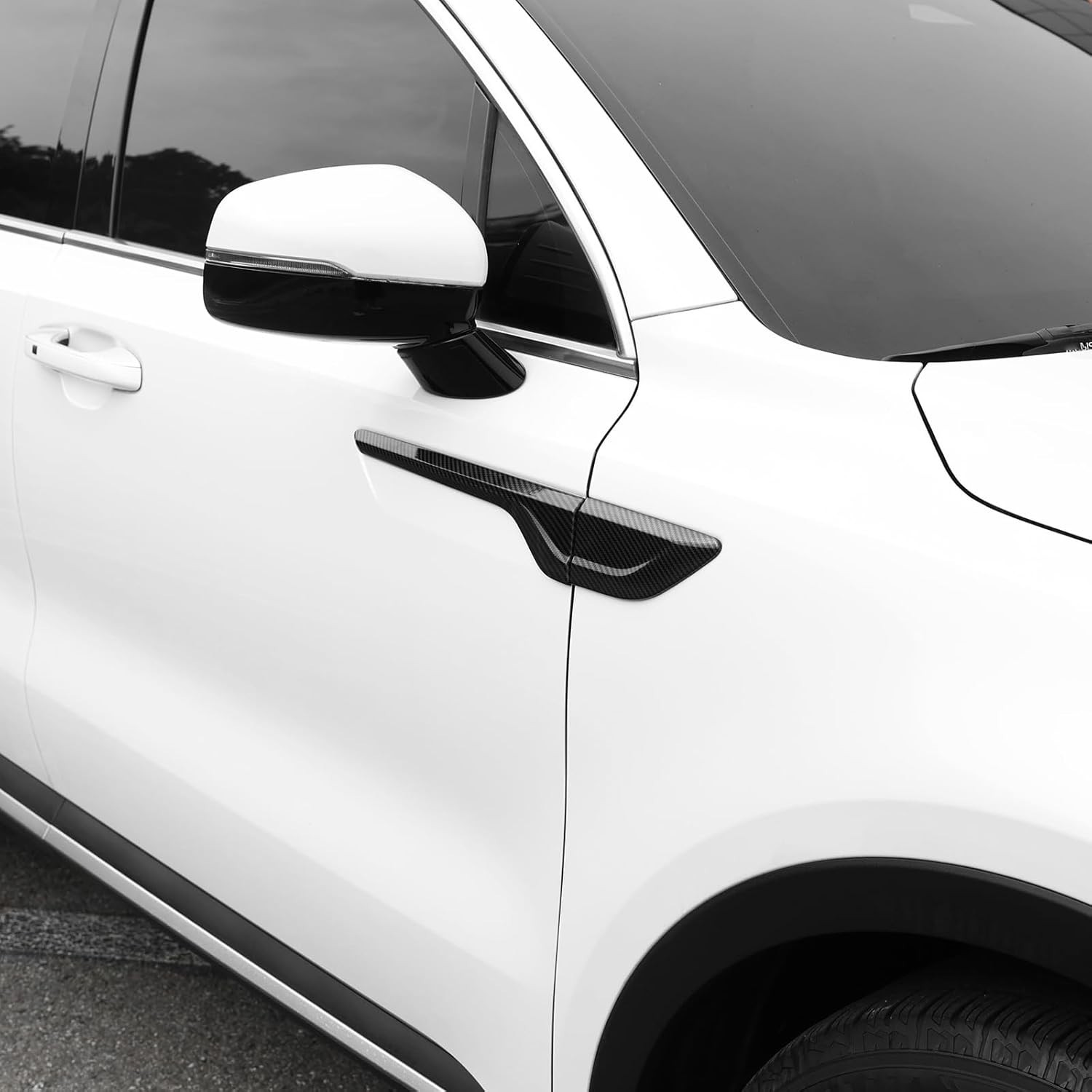 Front Door Side Fender Trim for Kia Sorento 2021–2023, Carbon Fiber Style Body M