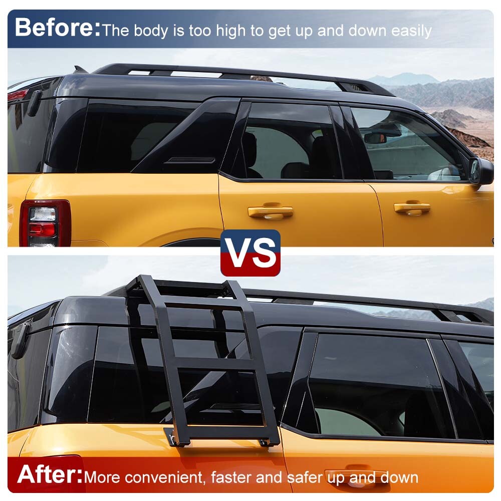 ⭕Right Side Roof Climbing Ladder Rack Window Extension For Ford Bronco Sport 21+