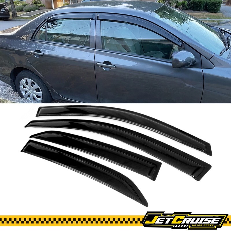 Fits 09-13 Toyota Corolla Acrylic Window Visors Rain Sun Guard Deflector 4Pcs
