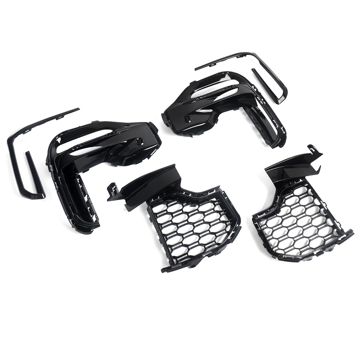 Gloss Black Front Bumper Side Fog Light Grille Cover For BMW X5 G05 2019-2023 20