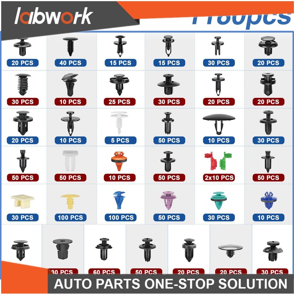 Labwork 1295PCS Car Retainer Auto Fasteners Body Plastic Trim Clips Pin Rivet