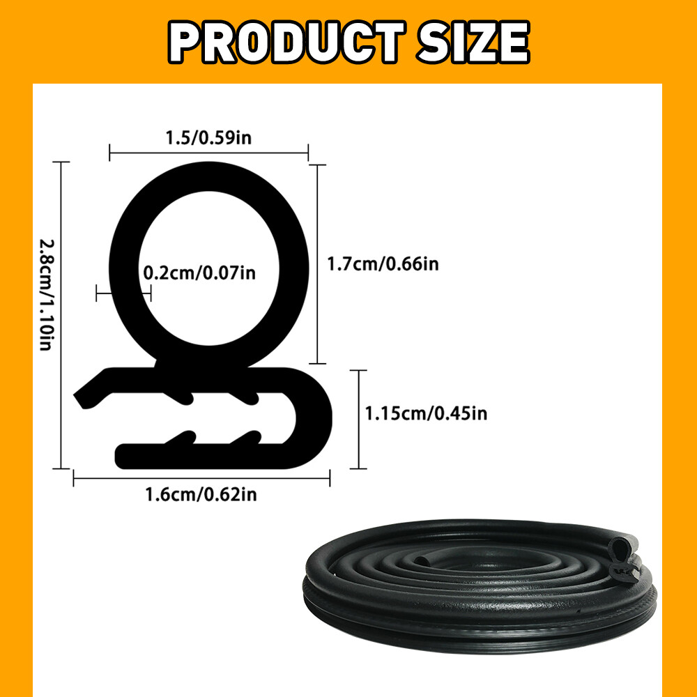 10ft U Shape Seal Rubber Car Doorge Guard Trim Molding Protectors Strip Black