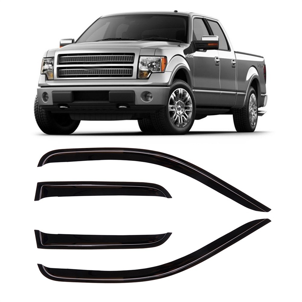 Slim Style Window Deflectors For 04-14 F150 Extended Cab Guards Window Visors