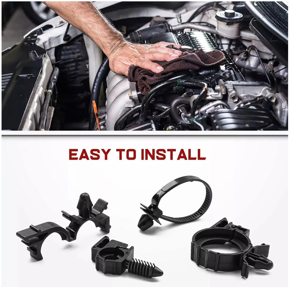 60x Universal Car Automotive Wire Loom Clips Kit Engine Bay Harness Routing Clip