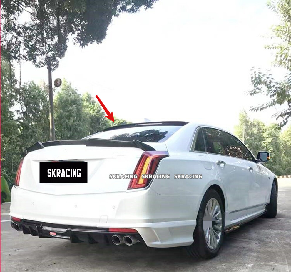 Fits For Cadillac CT6 2016-2018 Real Carbon Fiber Roof Trunk Spoiler Wing Flap