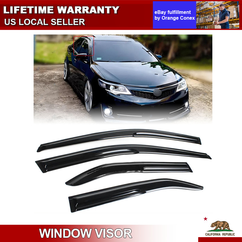 For 2013 Toyota Camry JDM 3D Wavy Mugen Style Window Visors Rain Guards US