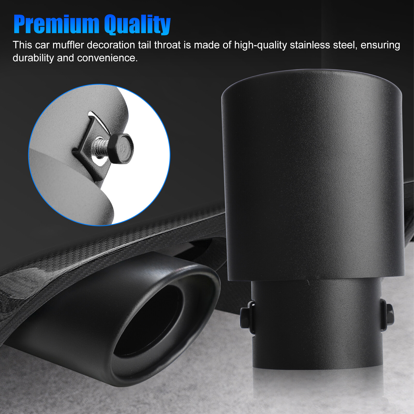 Car Auto Stainless Steel Rear Exhaust Pipe Tail Muffler Tip Round Accessories US