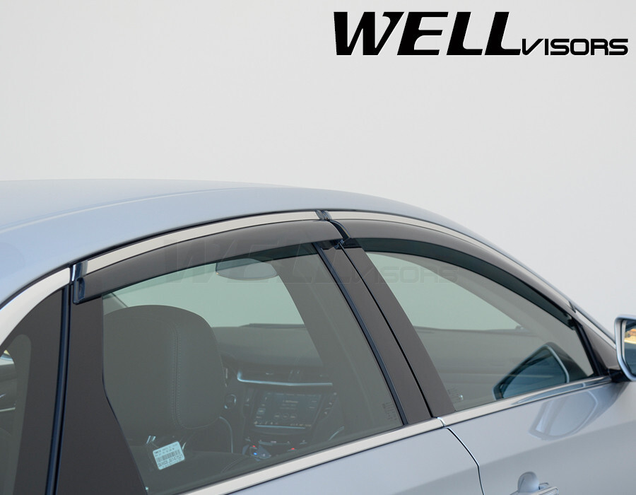 WELLvisors for Cadillac XTS SEDAN 13-19 Deflectors Window Side Visor Chrome