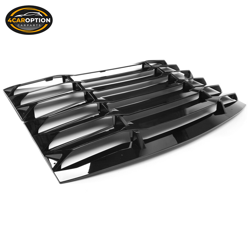 Fit 11-23 Dodge Charger Rear Window Louver Cover IKON Style Gloss Black ABS 2PCS