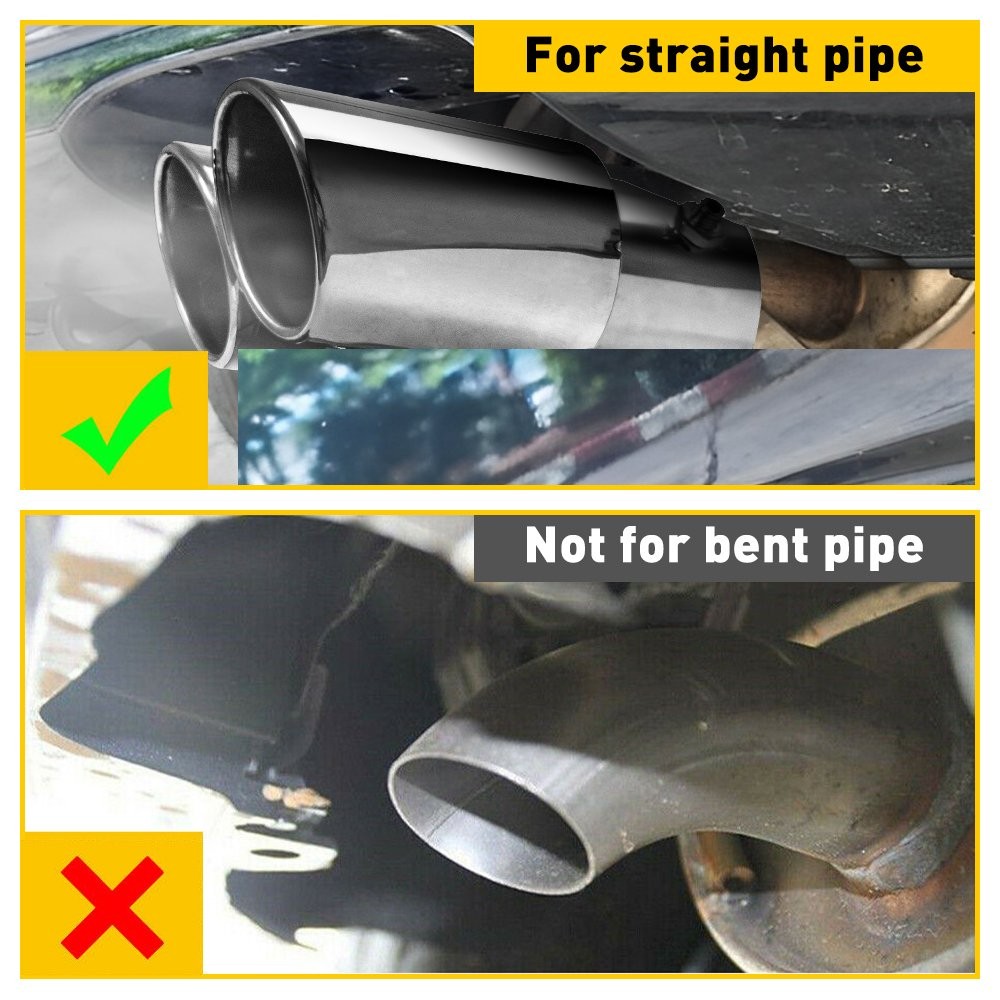 Chrome 2.5in” Car Stainless Steel Rear Exhaust Pipe Tail Muffler Accessories Tip