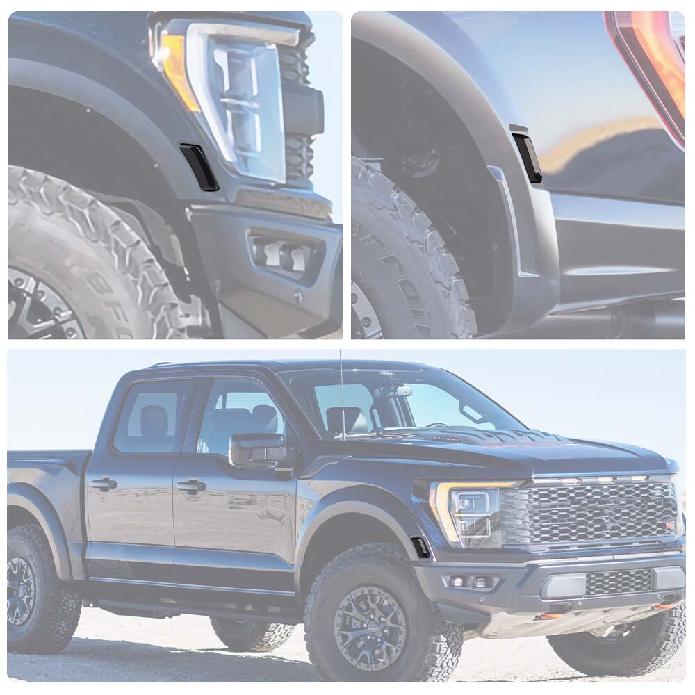 SmokedBlack Wheel Eyebrow Signal Light Cover Accessories For Ford F150 Raptor21+