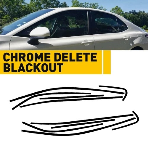 1Set For Toyota Camry 2018-2024 Gloss Black Window Molding Decor Trim Strip