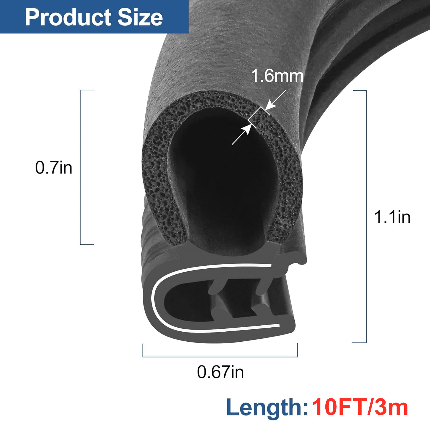 Front Left or Right Door Seal Weather Strip Rubber For Chevy Silverado 1999-2007