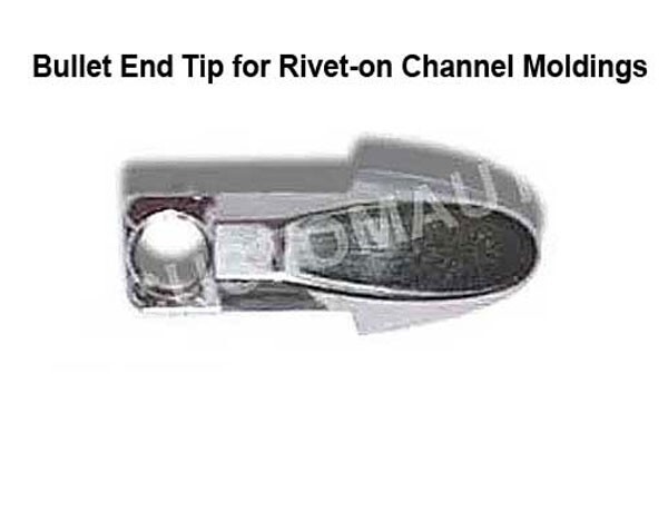 Chrome Bullet End Tip for 5/8 inch Rivet on Beltline Moldings 1 Piece