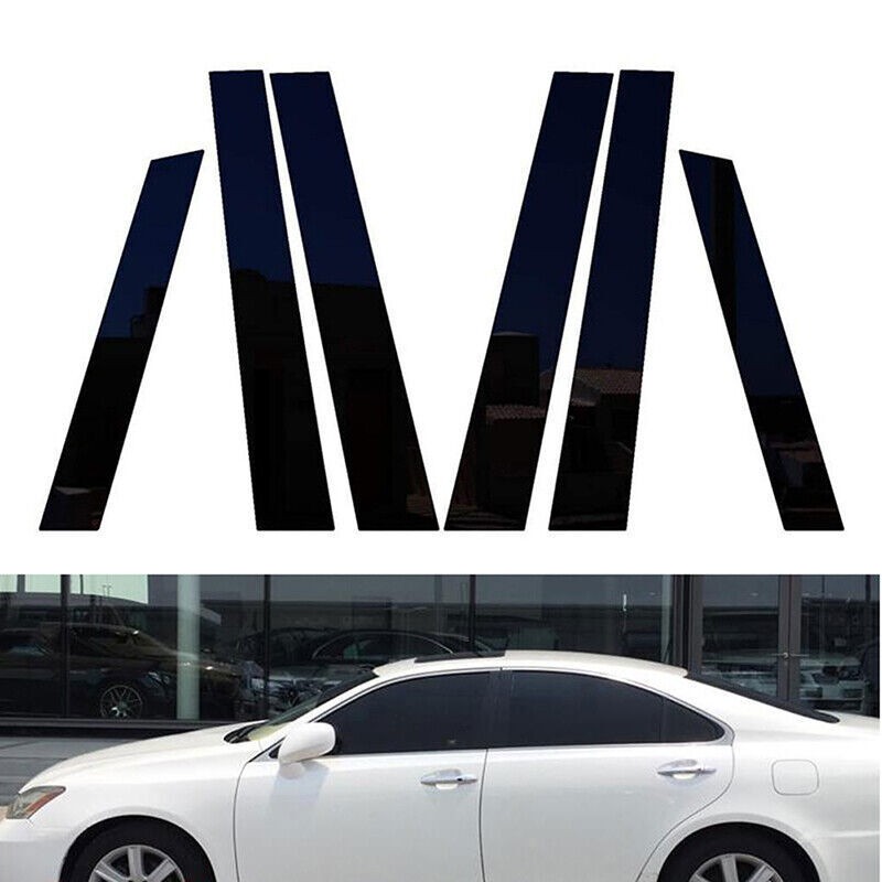 For Lexus ES350 ES240 2007-12 Glossy Black Pillar Posts Covers Window Door Trim