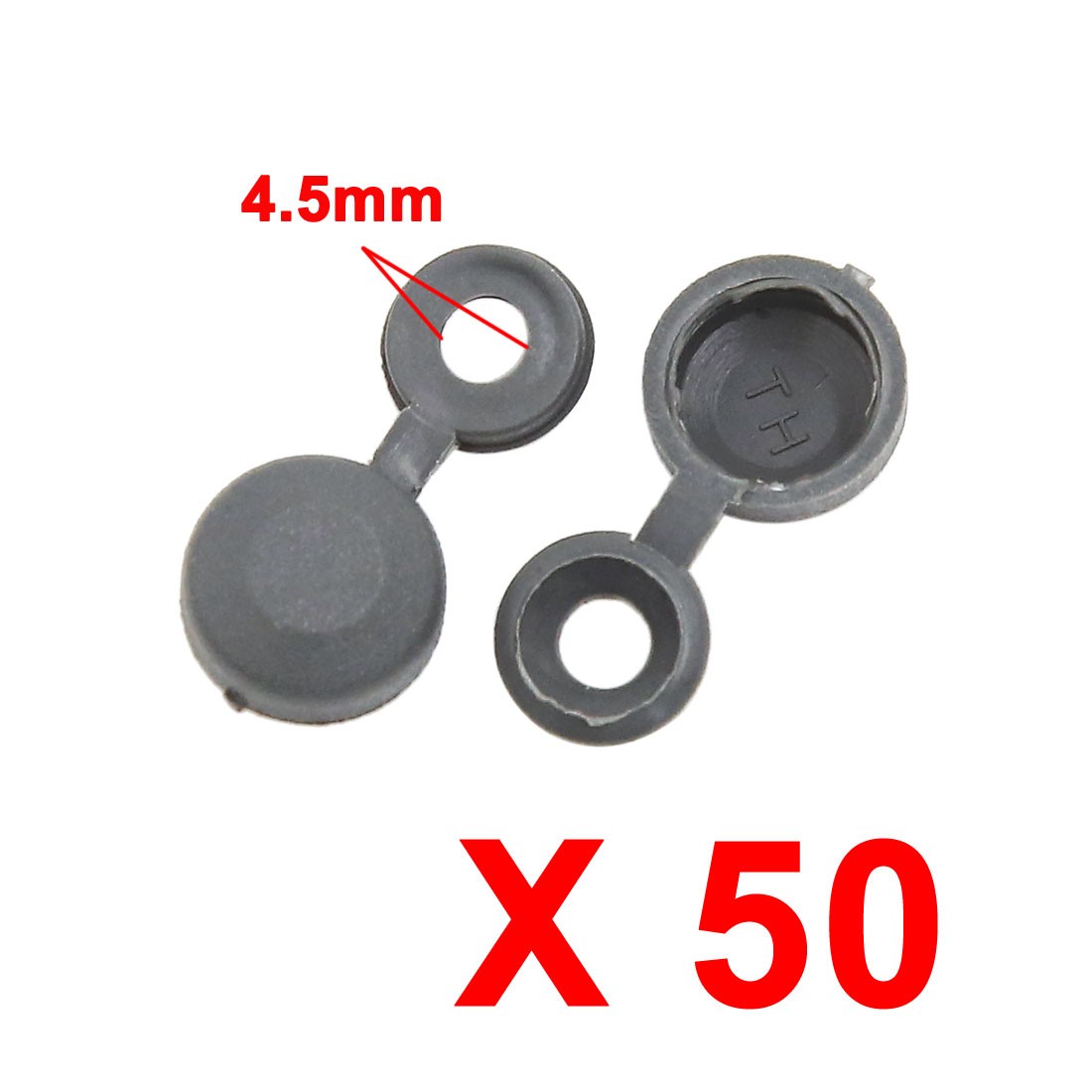 50pcs 4.5mm Hole Hinged Screw Cover Fold Snap Caps for Car Home Furniture Decor