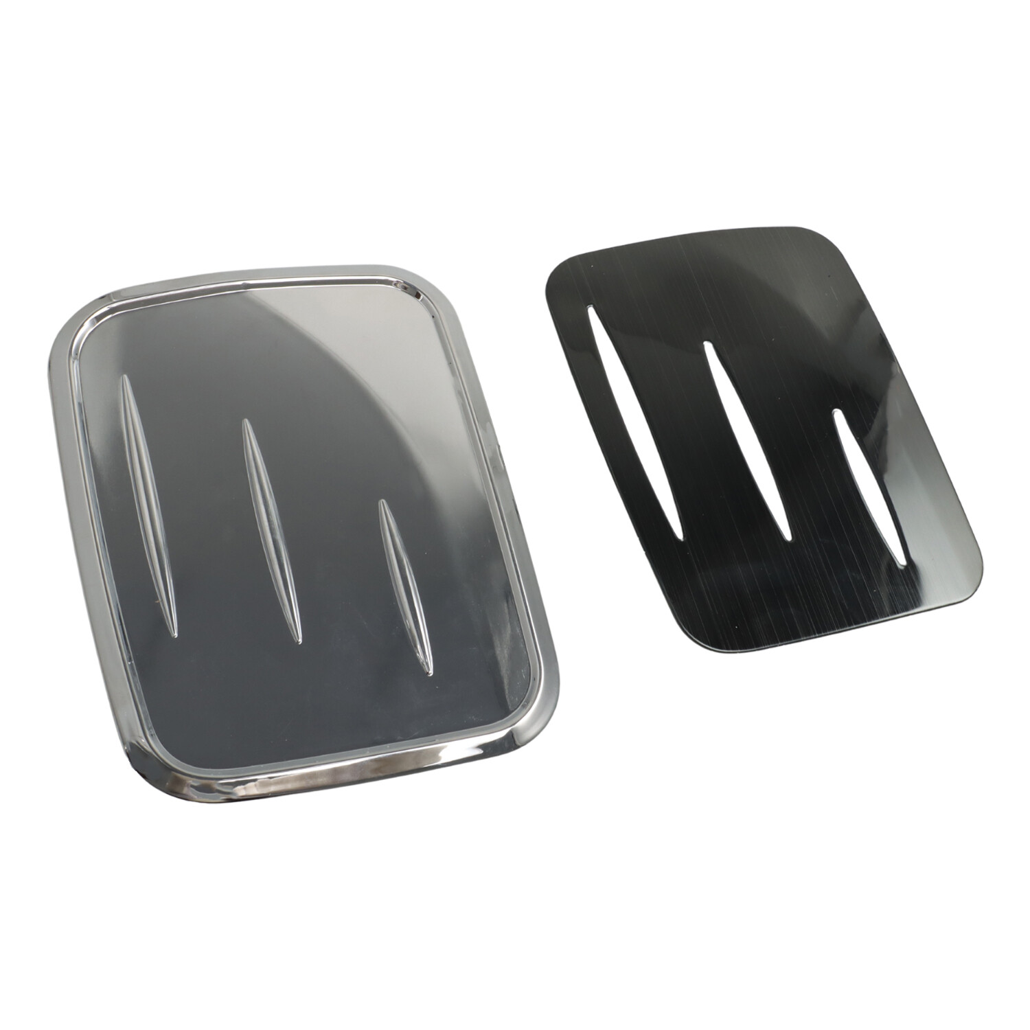 Black & Chrome Surround Rear Fuel Oil Tank Cap Overlay Trim Kit for Toyota RAV4