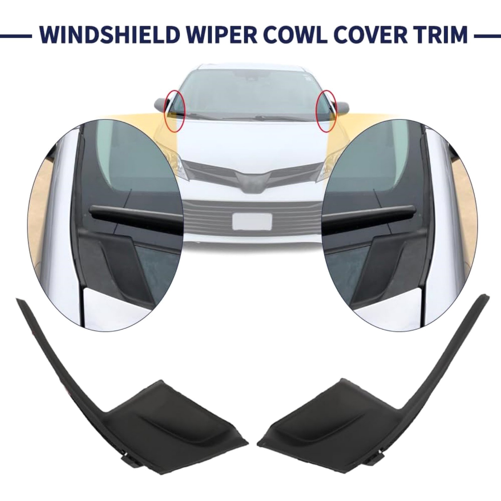 1 Pair 53867-08020 Windshield Wiper Cowl Cover Trim Replacement For Toyota