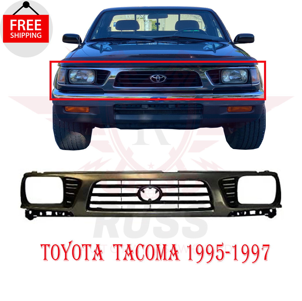 New Front Grill Grille Assembly Black Fits 1995-1997 Toyota Tacoma 4WD TO1200198