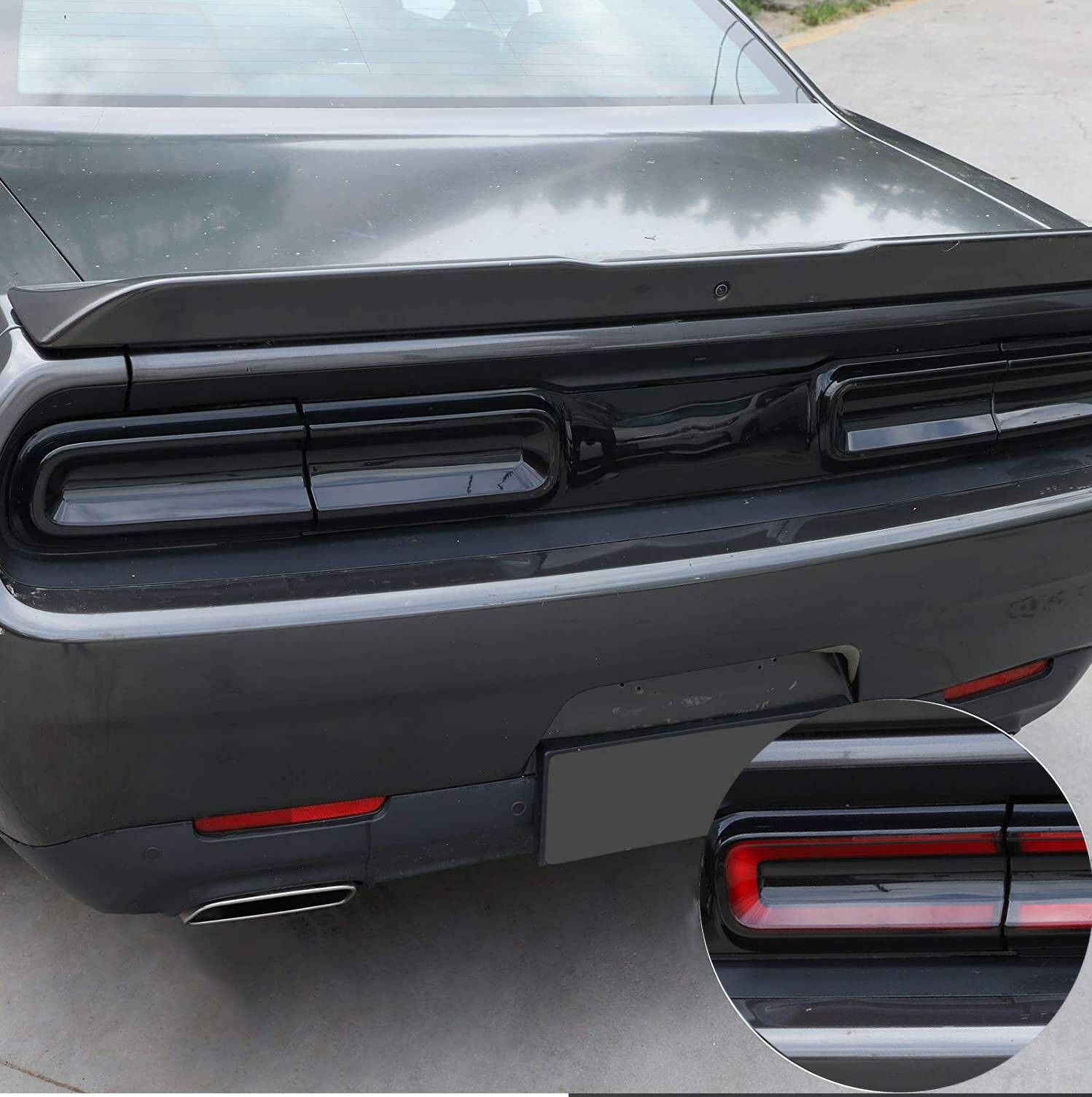 Smoked Tail Light Covers Rear Light Guards Trim for Dodge Challenger 2015-2023