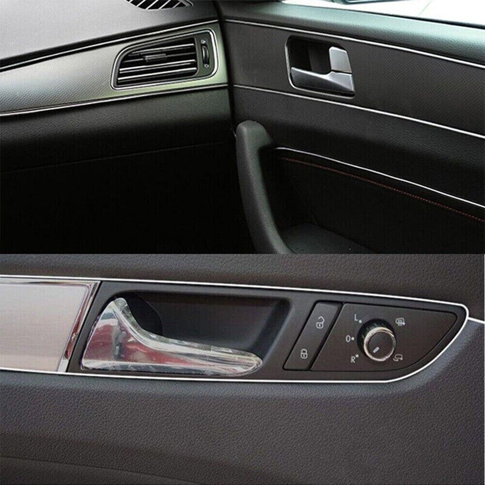 Chrome Car Interior Decorative Door Edge Line Moldings Trim Strip Accessories 5M