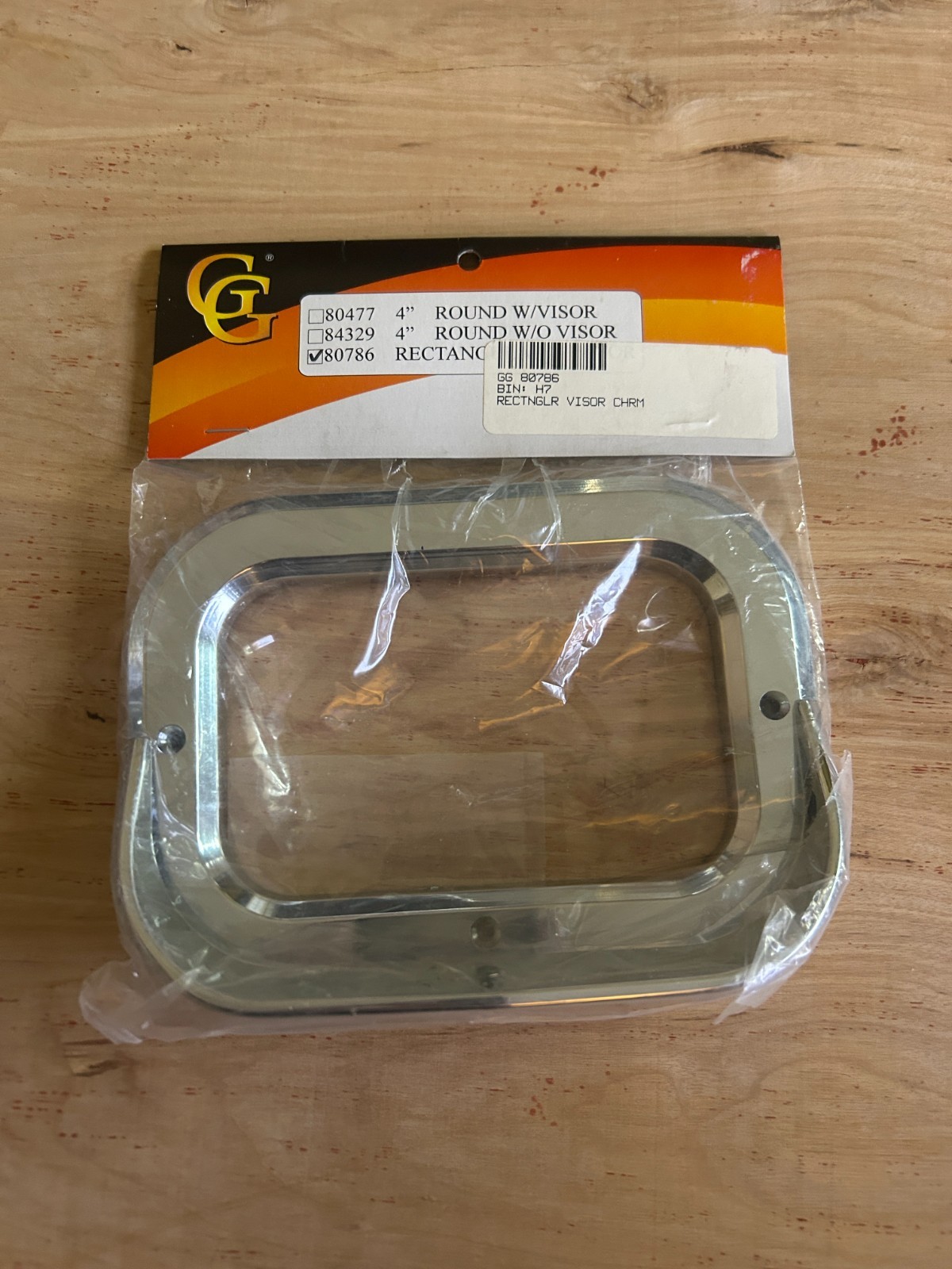 Semi-Truck Rectangular Bezel w/Visor NOS Lot Chrome Plastic Grand General 80786